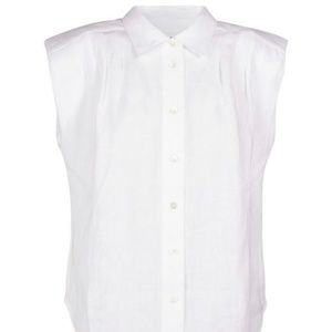 FRAME Sleeveless Linen Top